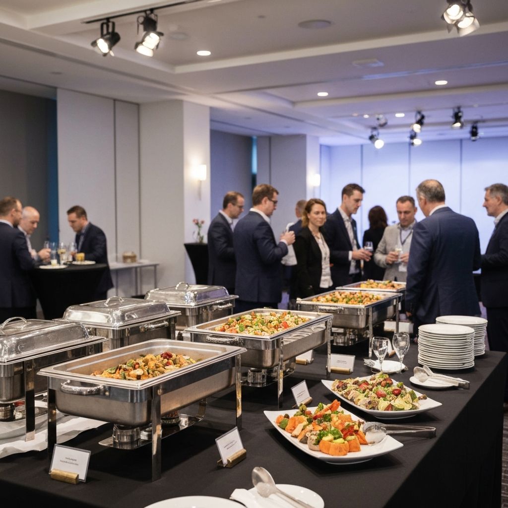 Professional corporate event catering setup